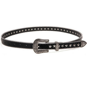 Belt ~ Black ~ Leather ~ Western ~ Texas Stars